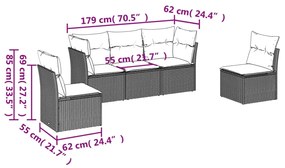 ΣΕΤ ΚΑΝΑΠΕ ΚΗΠΟΥ 5 ΤΕΜ. ΜΠΕΖ ΣΥΝΘΕΤΙΚΟ ΡΑΤΑΝ ΜΕ ΜΑΞΙΛΑΡΙΑ 3249188