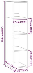 Ντουλάπι Λευκό 30x41x124 εκ. από Επεξεργασμένο Ξύλο - Λευκό