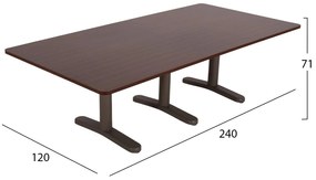 ΓΡΑΦΕΙΟ ΣΥΝΕΔΡΙΑΣΕΩΝ WALVIA ΕΠΑΓΓΕΛΜΑΤΙΚΟ WENGE  240X120X75Υ εκ.