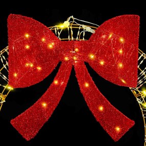 vidaXL Στεφάνι με 60 LED Θερμό λευκό 76 x 76 x 8 εκ PET