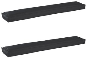 vidaXL Μαξιλάρια Παλετών για Πάγκο 2 τεμ Μαύρο 200x40x8 cm Πολυεστέρα