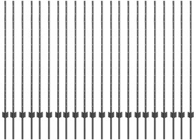 vidaXL Πό posts φράχτη 44 pcs Γκρι 180 cm Ατσάλι