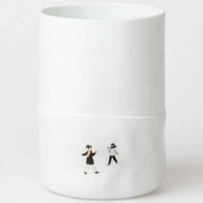Διακοσμητικό Βάζο Snowball Fight RD0092302 Φ13x16,5cm Multi-White Raeder Porcelain