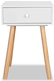 vidaXL Κομοδίνα 2 τεμ. Λευκά 40 x 30 x 61 εκ. από Μασίφ Ξύλο Πεύκου