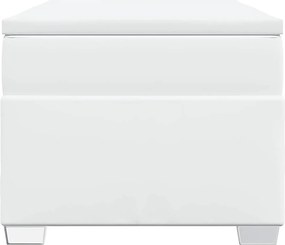 vidaXL Κρεβάτι Boxspring με Στρώμα Λευκό 90x200εκ. από Συνθετικό Δέρμα