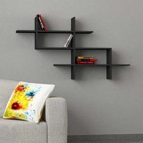 Megapap Ραφιέρα Τοίχου Halic Μελαμίνης Ανθρακί 150x22x82εκ.