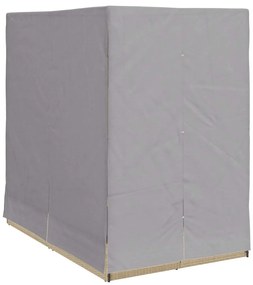 vidaXL Διπλή ξαπλώστρα με οροφή Μπεζ 205 x 129 x 200 εκ PE ρατάν