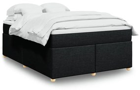 Κρεβάτι Boxspring με Στρώμα Μαύρο 160x200 εκ. Υφασμάτινο