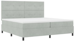 vidaXL Κρεβάτι με στρώμα Φωτεινό Γκρι 200x200 cm Βελούδο