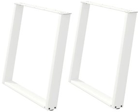 vidaXL Πόδια Τραπεζαρίας σε Σχήμα U 2 τεμ. Λευκά 100x(72-73) εκ. Ατσάλι