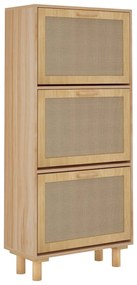 vidaXL Παπουτσοθήκη Καφέ 52x25x115 εκ. Επεξεργασμένο Ξύλο/Φυσικό Ρατάν