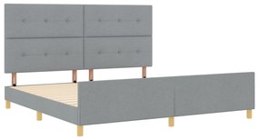 vidaXL Κρεβάτι Φωτεινού Γκρι 200x200 εκ. Υφασμάτινο