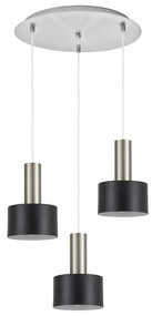 Φωτιστικό Οροφής  SE21-NM-4-3NM-MS1 ADEPT TUBE Nickel Matt Pendant Black Metal Shade+ - 77-8453 - 51W - 100W - 77-8453