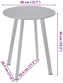 ProGarden Τραπέζι Γκρι Ματ 40 x 49 εκ.