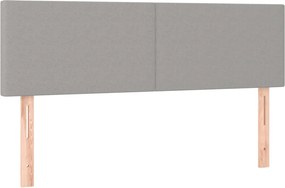 vidaXL Κρεβάτι Boxspring με Στρώμα &amp; LED Αν.Γκρι 140x190εκ. Υφασμάτινο
