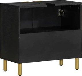 vidaXL Ντουλάπι Μπάνιου Μαύρο 62 x 33 x 58 εκ. από Επεξεργασμένο Ξύλο