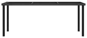 vidaXL Τραπεζαρία Κήπου Μαύρη 180 x 70 x 73 εκ. από Συνθετικό Ρατάν