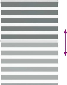 vidaXL Ζέβρα τυφλή Σκούρο Γκρι Πλάτος υφάσματος 95,9 εκ. Πολυεστέρας