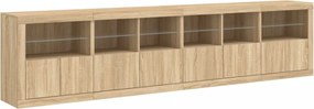 vidaXL Μπουφές με LED Sonoma Δρυς 283 x 37 x 67 εκ.
