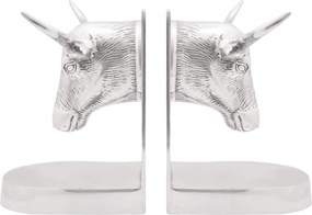 vidaXL Βιβλιοστάτες 2 τμχ. Ασημί 21,5 x 15,5 x 20 εκ. Αλουμίνιο