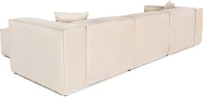 Corner Sofa Lora (L1-O1-1R-POUFFE ) - Cream Cream