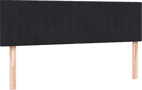 vidaXL Κρεβάτι Boxspring με Στρώμα Μαύρο 160x210 εκ. Βελούδινο