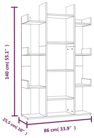 ΒΙΒΛΙΟΘΗΚΗ ΚΑΠΝΙΣΤΗ ΔΡΥΣ 86X25,5X140 ΕΚ. ΑΠΟ ΕΠΕΞΕΡΓΑΣΜΕΝΟ ΞΥΛΟ 816002