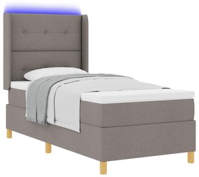 vidaXL κρεβάτι με στρώμα & LED  Ταμπά 90x190 εκ. Ύφασμα