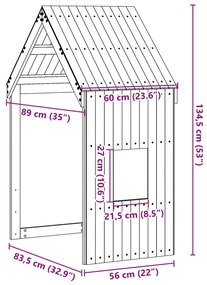 Οροφή Κρεβατιού Παιδική Λευκό 60x89x134,5 εκ. Μασίφ Ξύλο Πεύκου - Λευκό