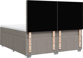 vidaXL Κρεβάτι Boxspring με Στρώμα Taupe 200x200 εκ. Υφασμάτινο