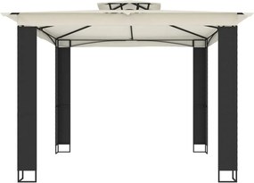 vidaXL Κιόσκι με Διπλή Οροφή Κρεμ 2,94x2,94 μ. Ατσάλινο