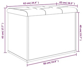 Παγκάκι Αποθήκευσης Γκρι Σκυροδεμ. 62x42x45 εκ. Επεξεργ. Ξύλο - Γκρι