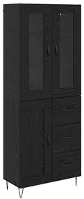 vidaXL Highboard Μαύρη Οξυά 69,5 x 34 x 90 εκ. Επεξεργασμένο ξύλο
