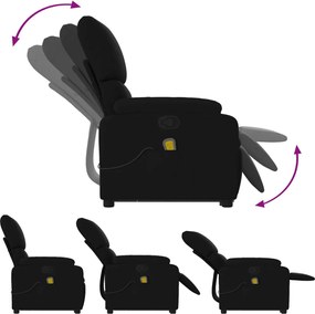 vidaXL Πολυθρόνα Μασάζ Ανακλινόμενη με Ανύψωση Μαύρη Υφασμάτινη