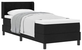 vidaXL Κρεβάτι box spring με στρώμα με στρώμα Μαύρο 80 x 200 cm
