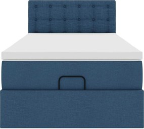 vidaXL Οθωμανικό κρεβάτι με στρώμα μπλε 90x200cm ύφασμα