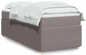 vidaXL Κρεβάτι Boxspring με Στρώμα Taupe 90x200 εκ. Υφασμάτινο