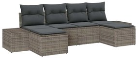 vidaXL Σετ Καναπέ Κήπου με μαξιλάρι 4 pcs Γκρι συνθετικό ρατάν