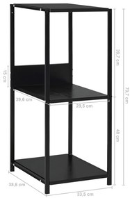vidaXL Ραφιέρα Ίσια Μικρή Μαύρη 33,5x39,6x79,7 εκ. Επεξ. Ξύλο