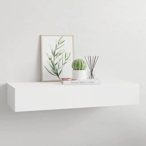 vidaXL Ράφι Επιτοίχιο με Συρτάρι Λευκό 60 x 23,5 x 10 εκ. από MDF