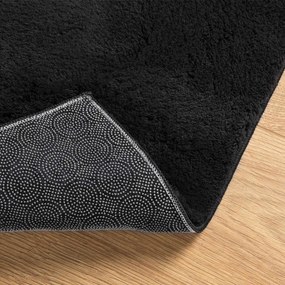 vidaXL Χαλί HUARTE Μαύρο 80 x 500 cm 100% Πολυεστέρας Επίπεδος