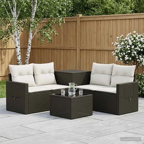 vidaXL Σετ Καναπέ 6 τμχ. Μαύρο και Κρεμ Λευκό 55 x 55 x 37 εκ