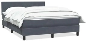 Κρεβάτι Boxspring με Στρώμα Σκούρο Γκρι 140x210 εκ. Βελούδινο - Γκρι