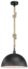 Κρεμαστό Φωτιστικό Οροφής Rope Μαύρο-Λευκό 60761 Fischer Honsel-60761-Μαύρο 60761