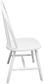 vidaXL Καρέκλες Τραπεζαρίας 4 τεμ. Λευκές Μασίφ Ξύλο Καουτσουκόδεντρου