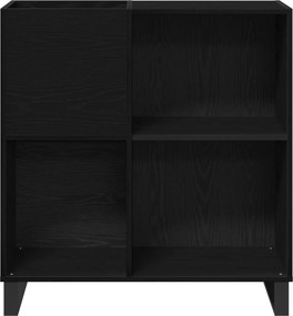 vidaXL Ντουλάπι δίσκων βινυλίου με ράφι Μαύρη Οξυά 85 x 38 x 89 εκ.