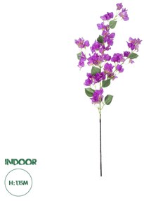 GloboStar® Artificial Garden BOUGAUVILLEA BRANCH 20650 Τεχνητό Διακοσμητικό Κλαδί Μπουκανβίλιας Μωβ Y115cm