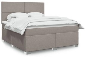 VidaXL Κρεβάτι Boxspring με Στρώμα Taupe 180x200 εκ. Υφασμάτινο