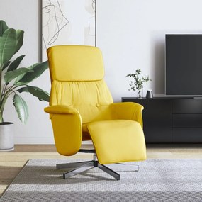 vidaXL Πολυθρόνα Ανακλινόμενη με Υποπόδιο Ανοιχτό Κίτρινο Υφασμάτινη