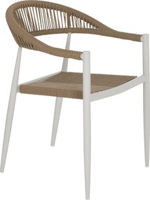 ΠΟΛΥΘΡΟΝΑ ΑΛΟΥΜΙΝΙΟΥ GRET HM5854.01 ΛΕΥΚΗ PE RATTAN ΜΠΕΖ 56x55,5x78Υεκ.